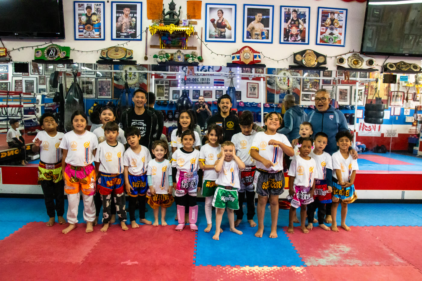 The Muay Kids team at the gym